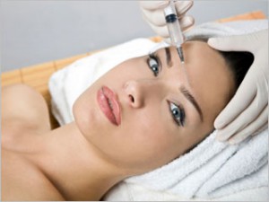Woman getting a Botox forehead treatment