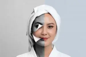 Model in Bathrobes Becoming Free of Melasma