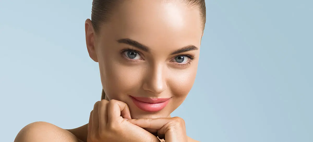 Female Model for with Blue Background
