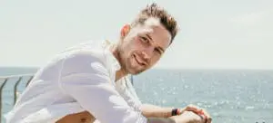 Male model for laser hair removal.